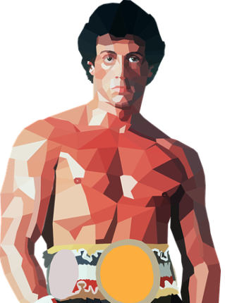 cartoon image of shirtless Rocky Balboa's torso not quitting